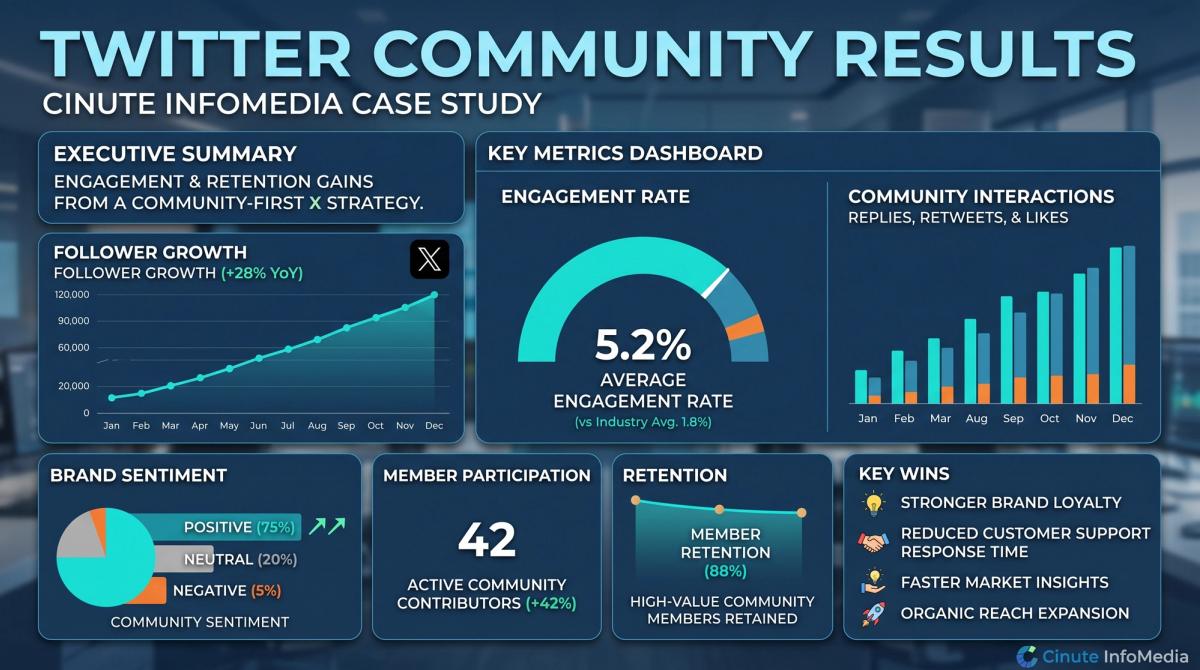 Twitter community engagement results achieved Cinute InfoMedia case study