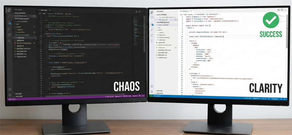 Optimized Next.js and Tailwind CSS code structure.