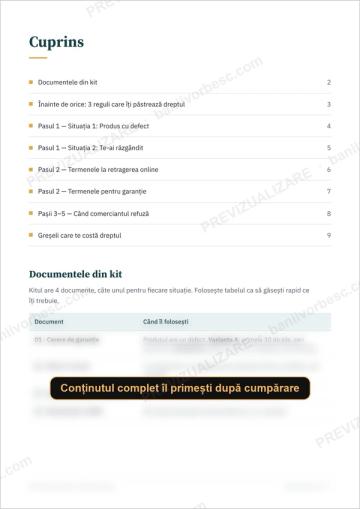 Kitul consumatorului: garanție, retur și reclamații – previzualizare 2
