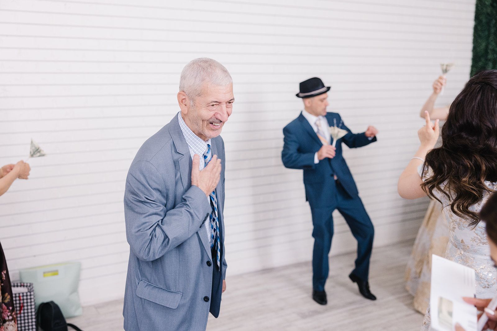 Couple celebrating inside San Francisco City Hall