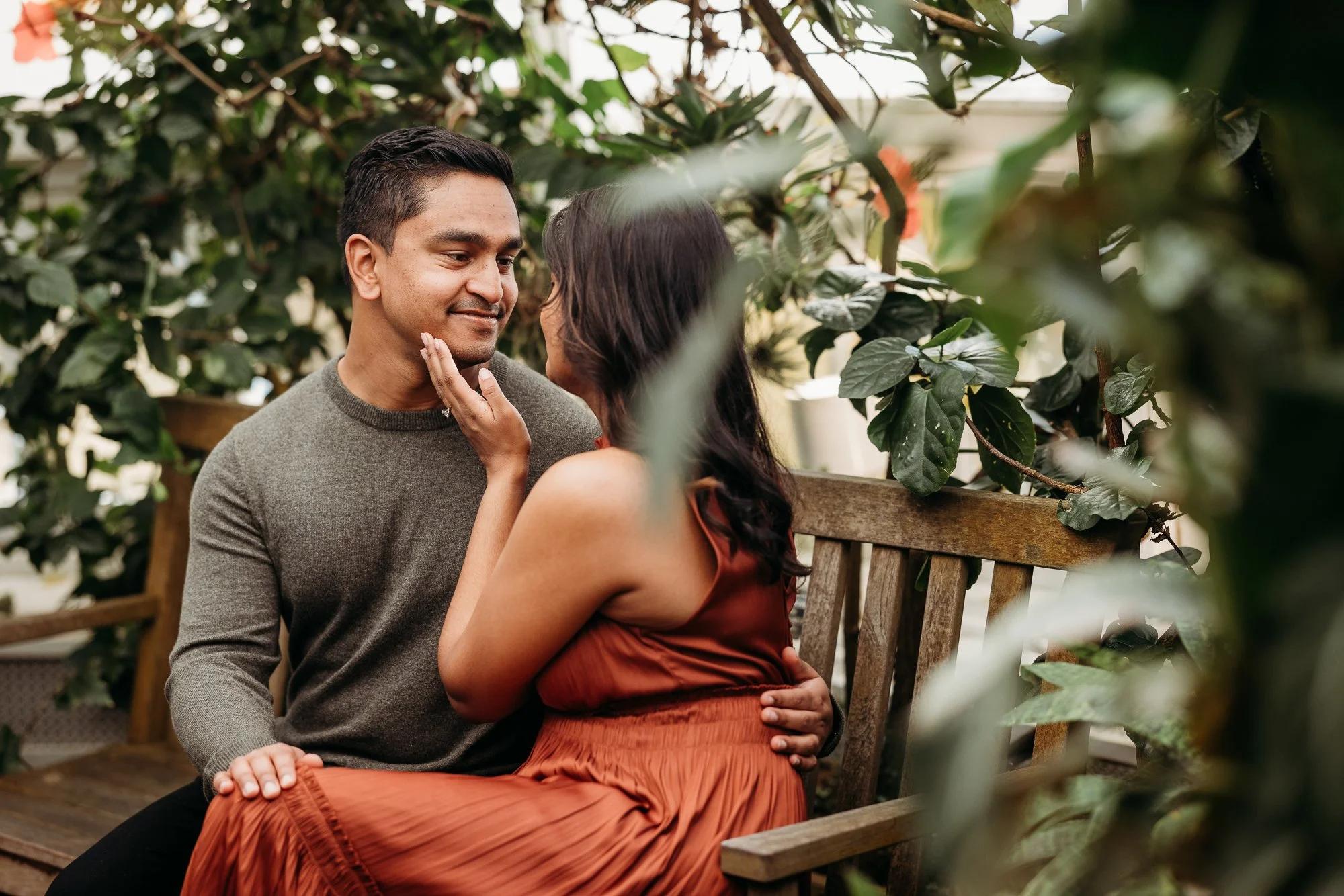 Garden-style engagement photo location in San Francisco