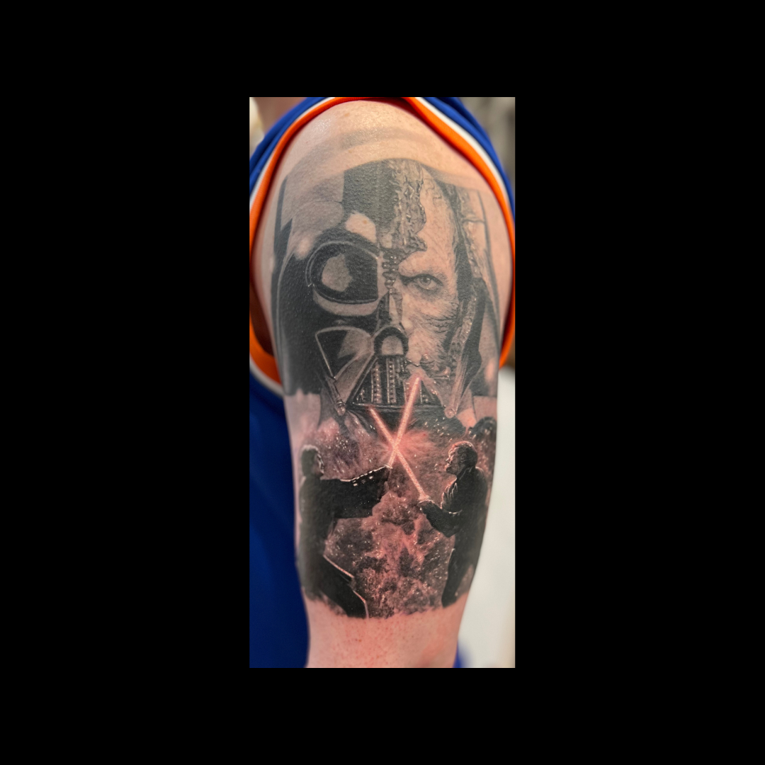 Black & White Darth Vader Tattoo 17