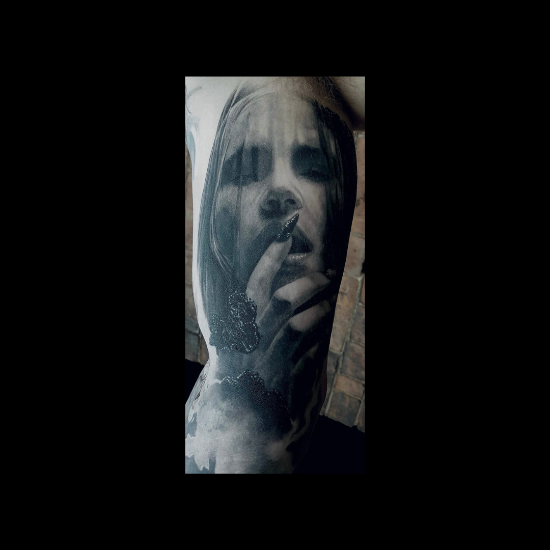 Black & White Women face Tattoo 6