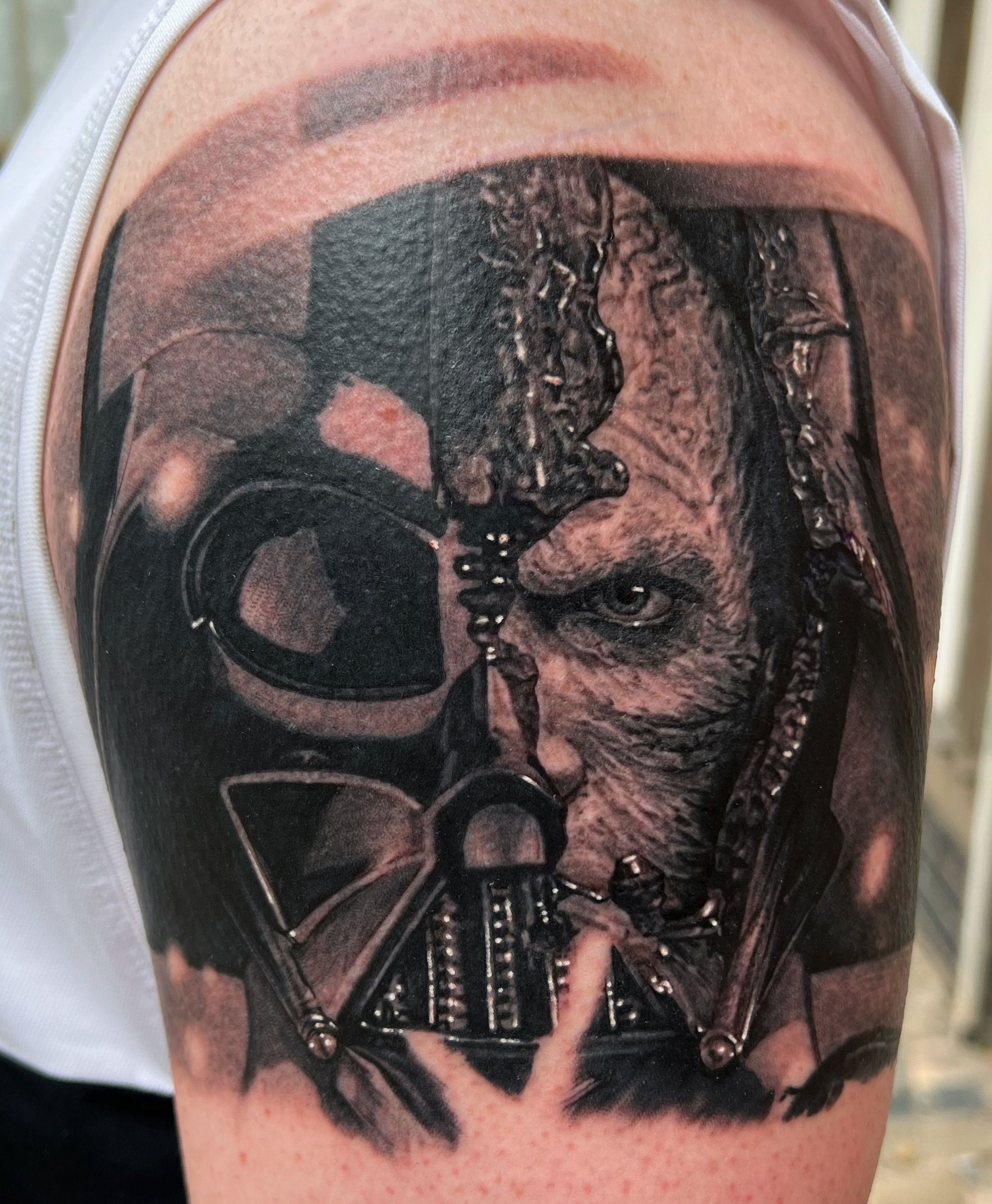 Black & White Darth Vader Tattoo 11