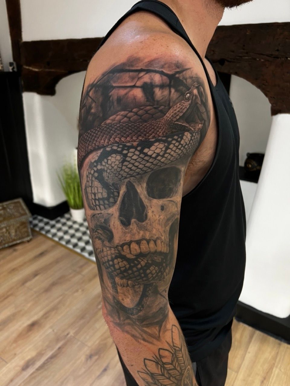 skull and snake