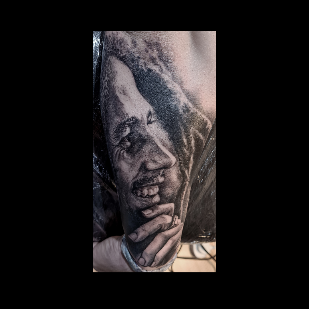 Black & White Bob Marley Tattoo 22