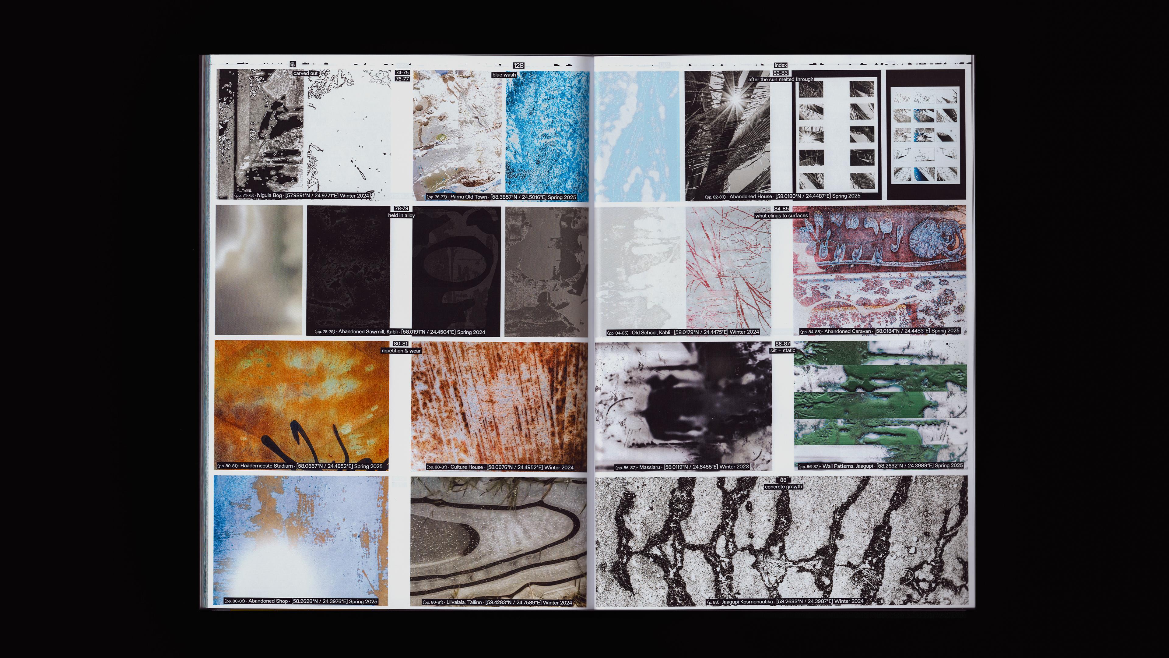 Index Spreads • showing locations behind every page