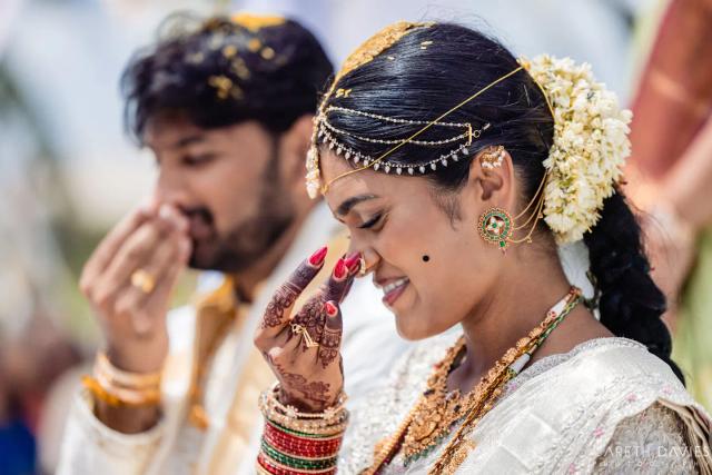 The couple during their wedding ceremony — Punta Cana