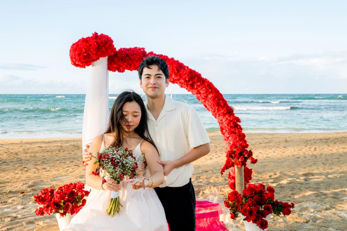 Pedidos de Casamento em Punta Cana: detalhe da montagem 3 em uma praia privativa de Uvero Alto, Punta Cana.