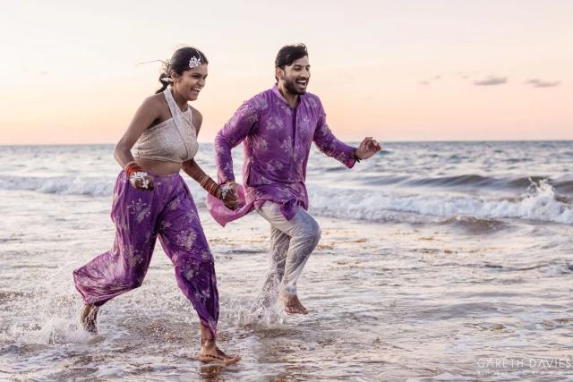 The couple on the beach at sunset — Punta Cana