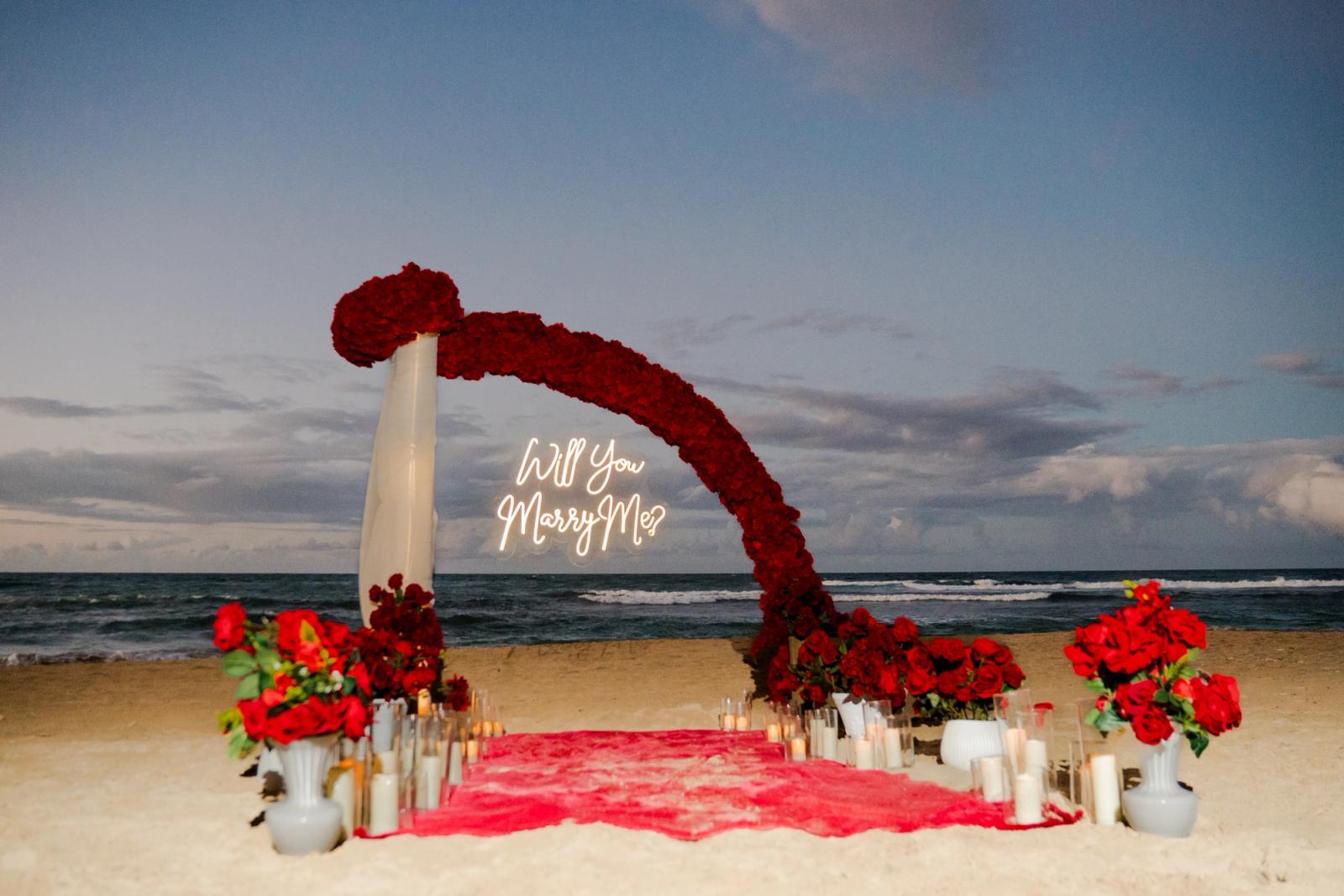 Eternal Passion: detalhe da montagem 8 em uma praia privativa de Uvero Alto, Punta Cana.