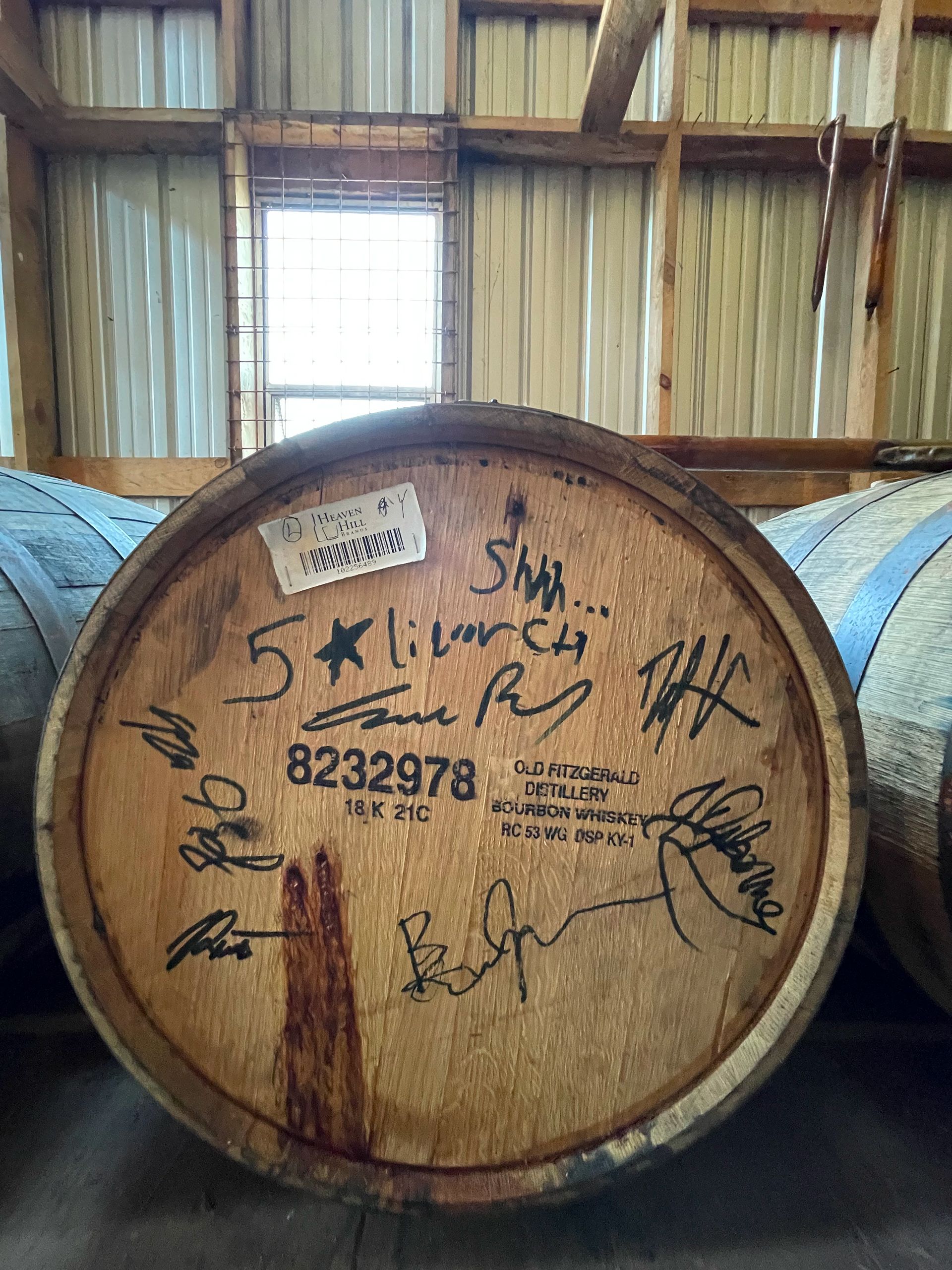 Signed Barrel of Larceny Barrel Proof