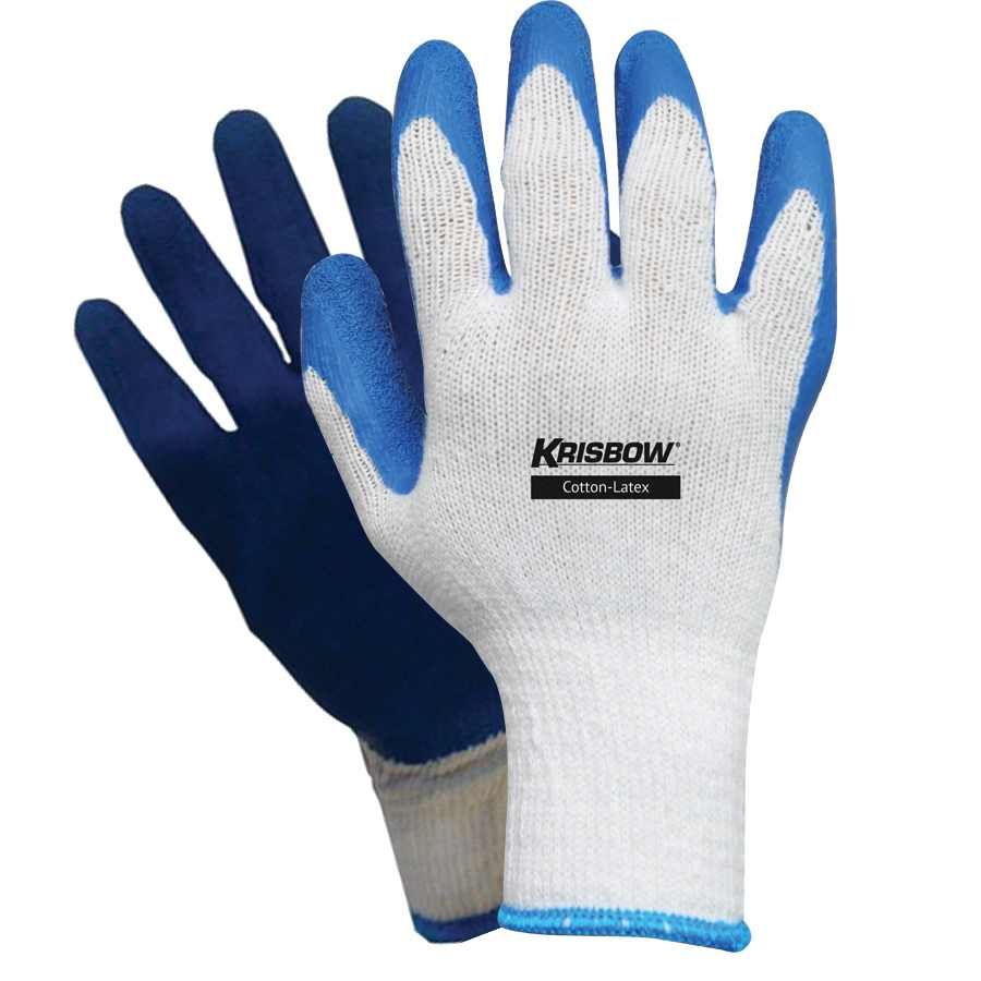 Krisbow Cotton Latex Coated General Work Gloves