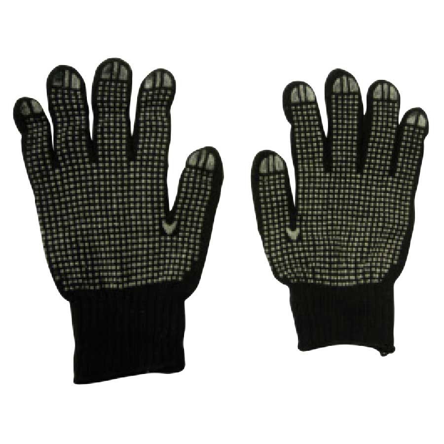 Krisbow Cotton Gloves with PVC Dots Black