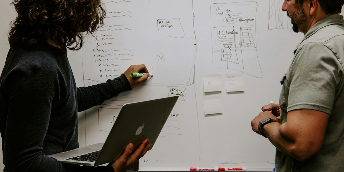 Business consultant leading an automation process mapping session