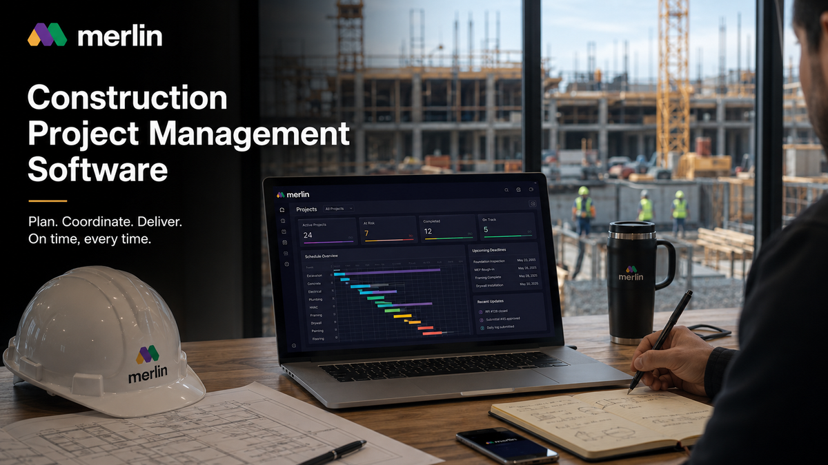 Developer reviewing cross-project trade status and schedules in construction project management software