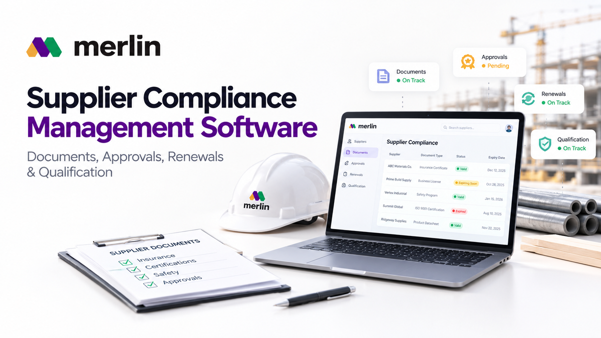 software dashboard showing Supplier Compliance Management Software for Suppliers