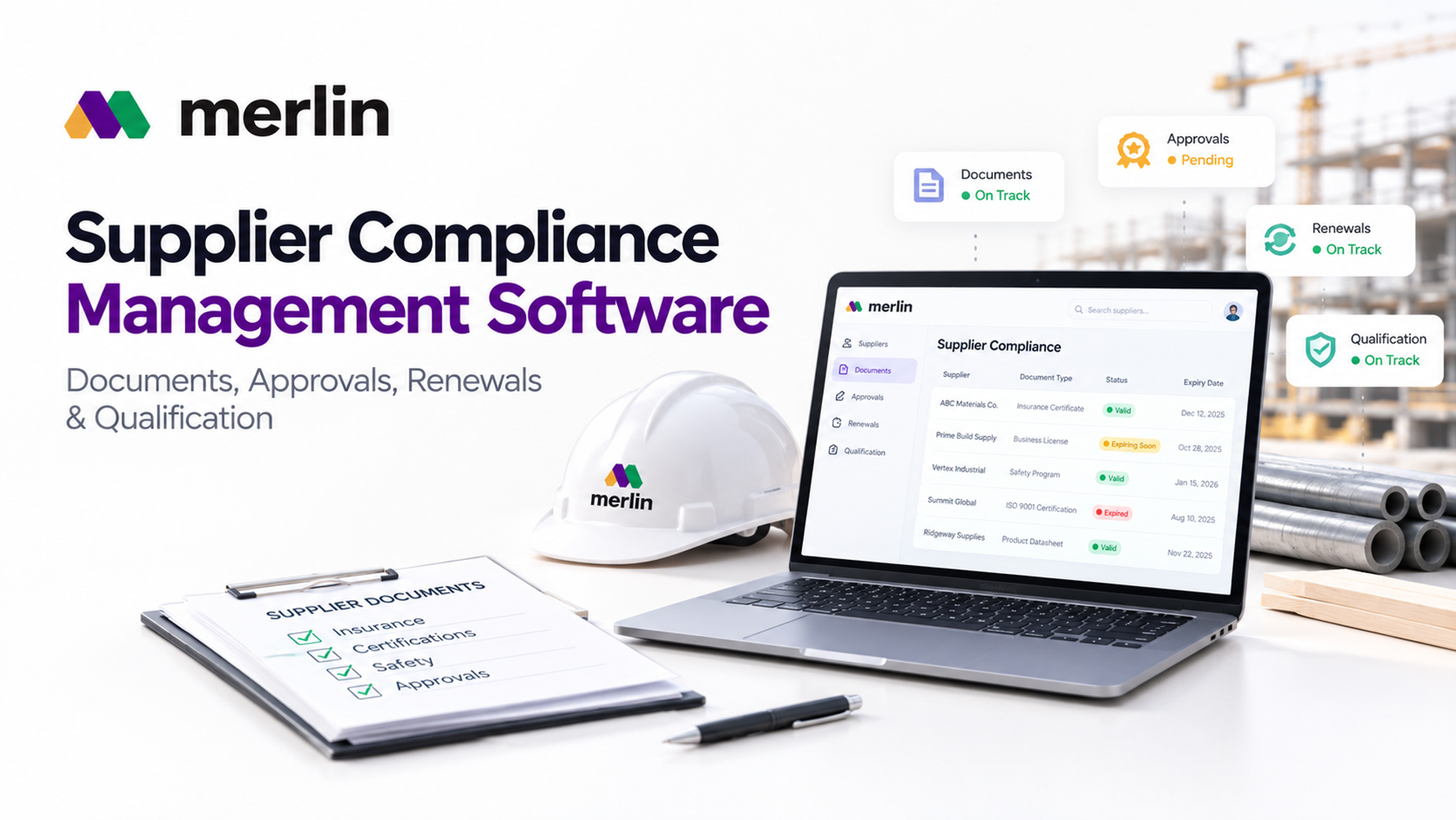 software dashboard showing Supplier Compliance Management Software for Suppliers