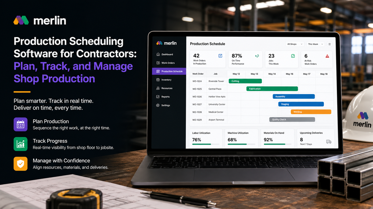 Production scheduling software for contractors managing shop production, materials, and jobsite delivery