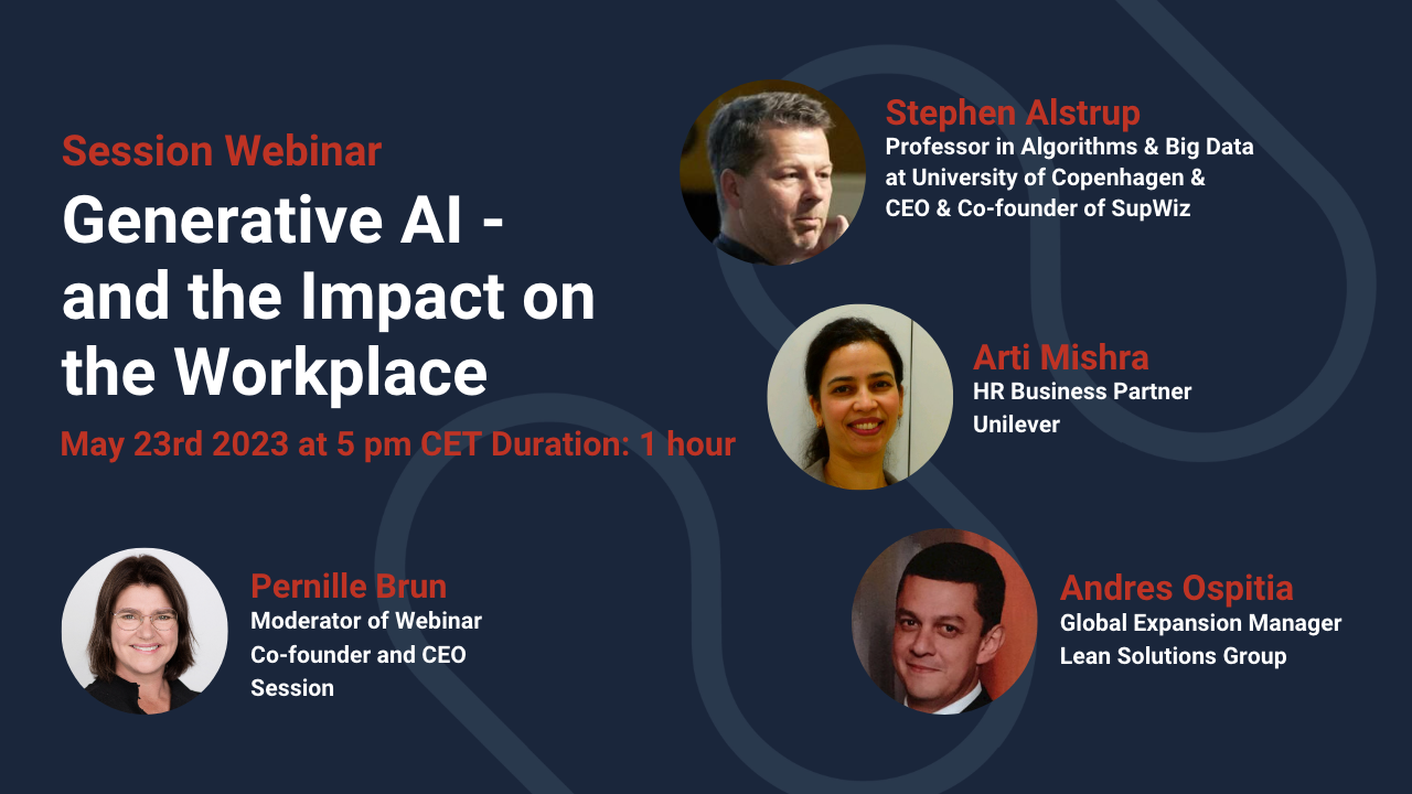 Webinar banner for "Generative AI - and the Impact on the Workplace".