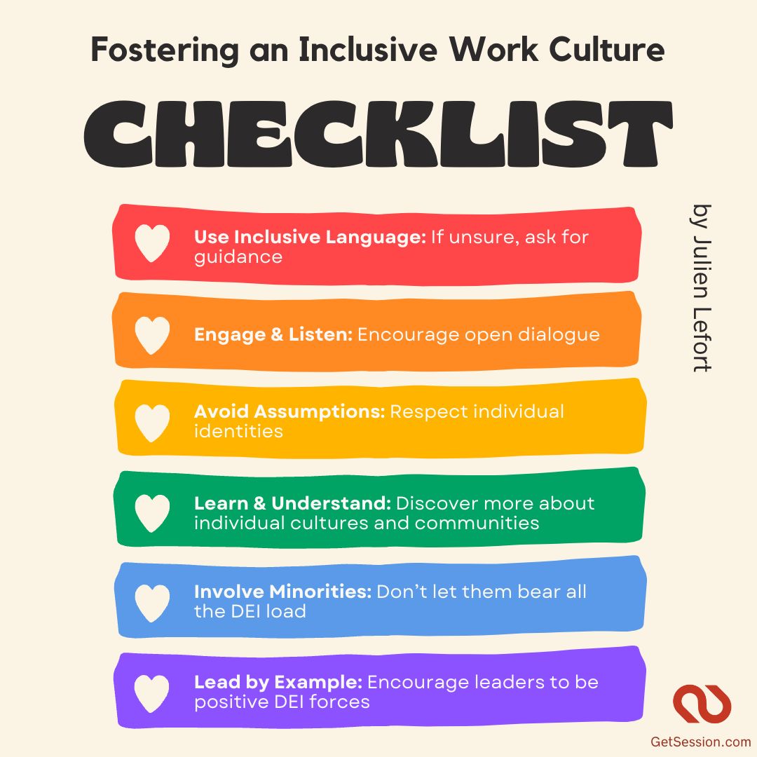 Illustration of Julien Lefort's Checklist for Fostering an Inclusive Work Culture