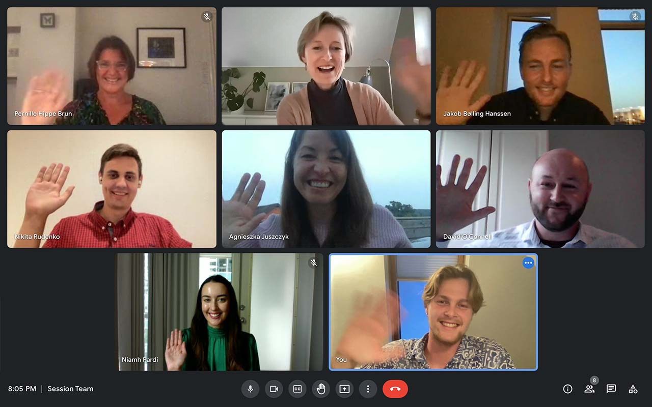 Session's team as of November 2021 in an online video meeting
