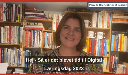 Billede af Pernille Brun der taler om Sessions deltagelse i Digital Læringsdag 2023