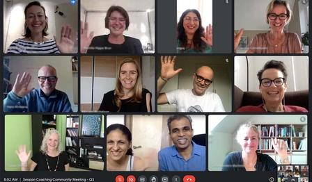 Screenshot fra et af Sessions Coaching Community møder
