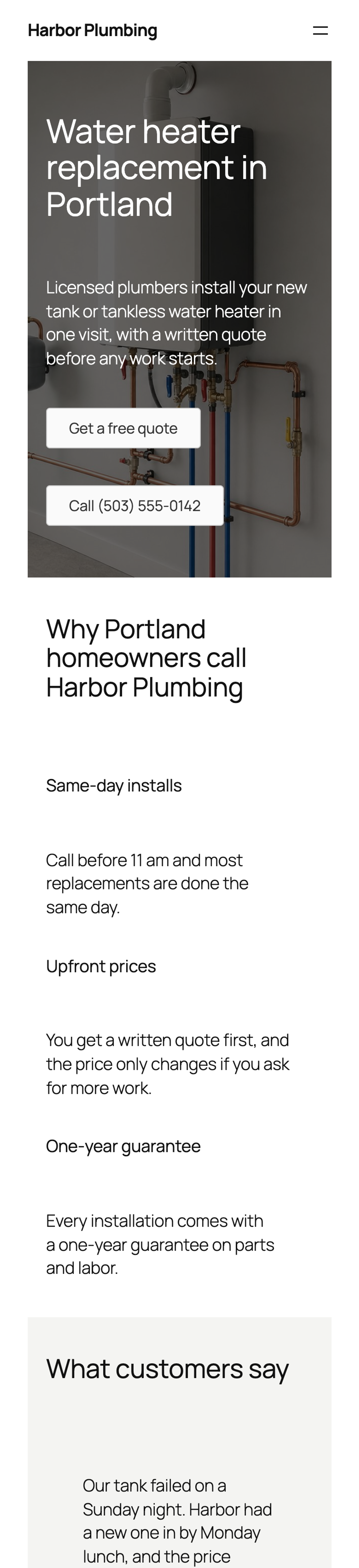 The Beaver Builder Lite landing page on a 390 px phone screen