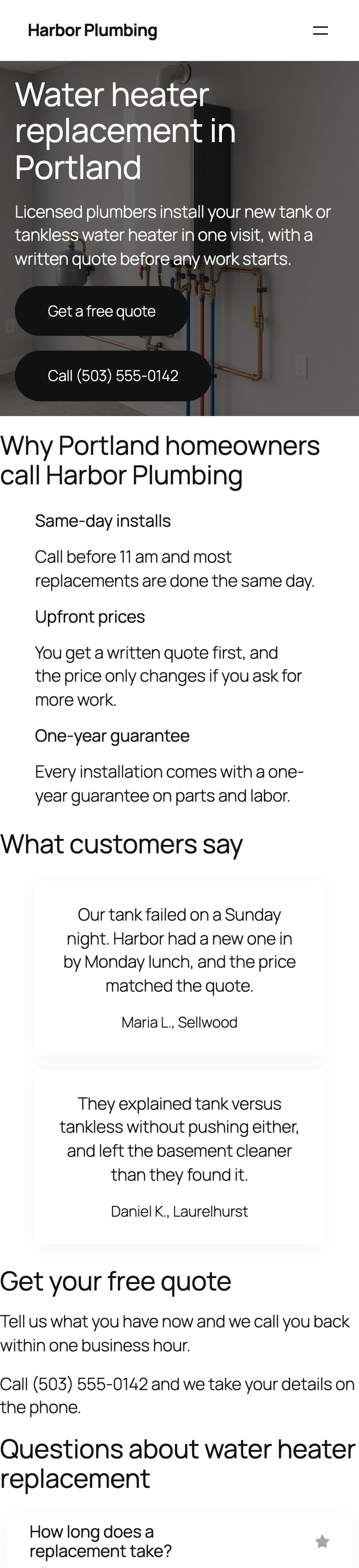 The Stackable landing page on a 390 px phone screen