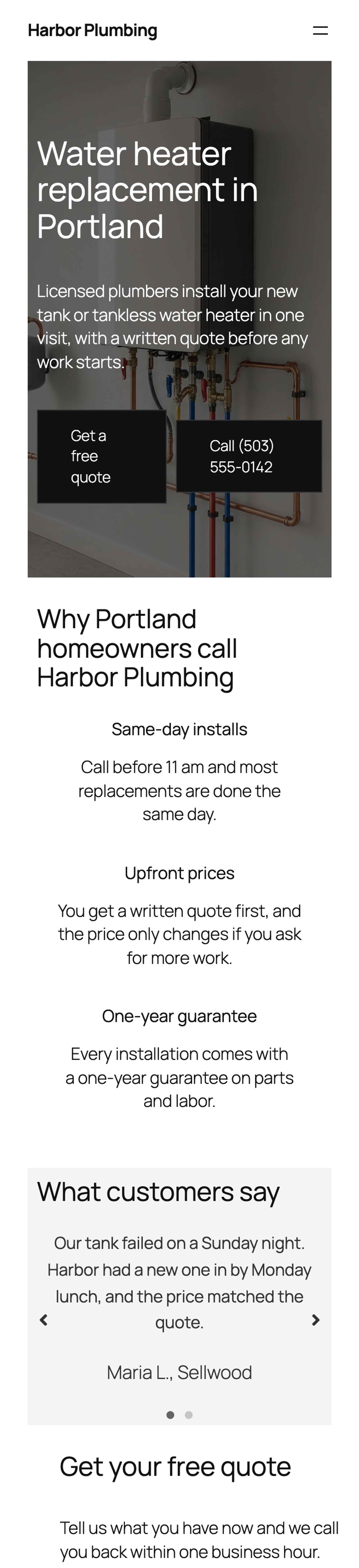 The Spectra landing page on a 390 px phone screen, with the form section wider than the screen