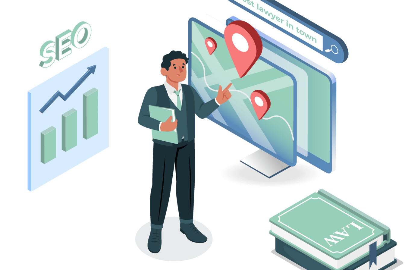 A lawyer optimizing his website for local SEO