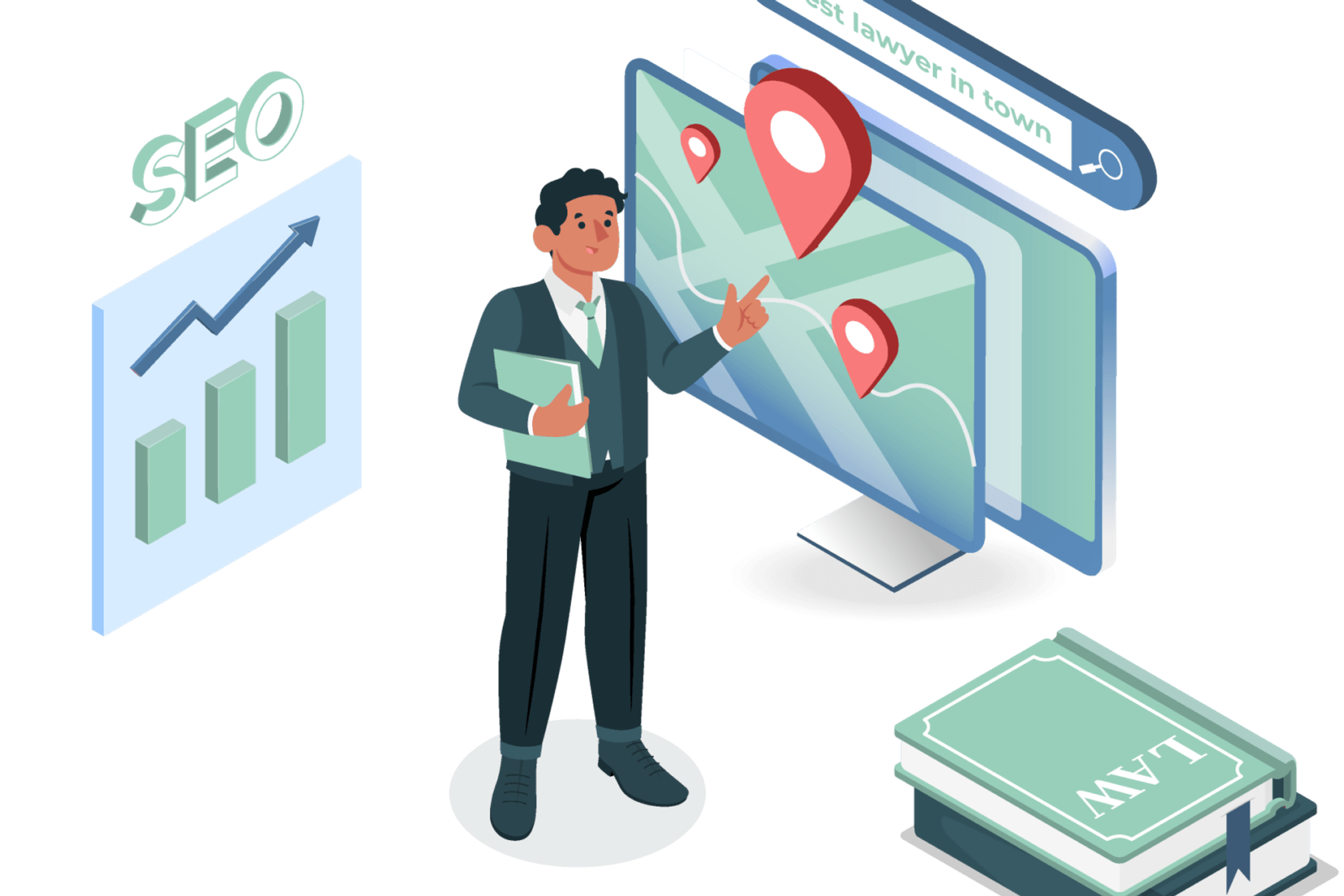 A lawyer optimizing his website for local SEO