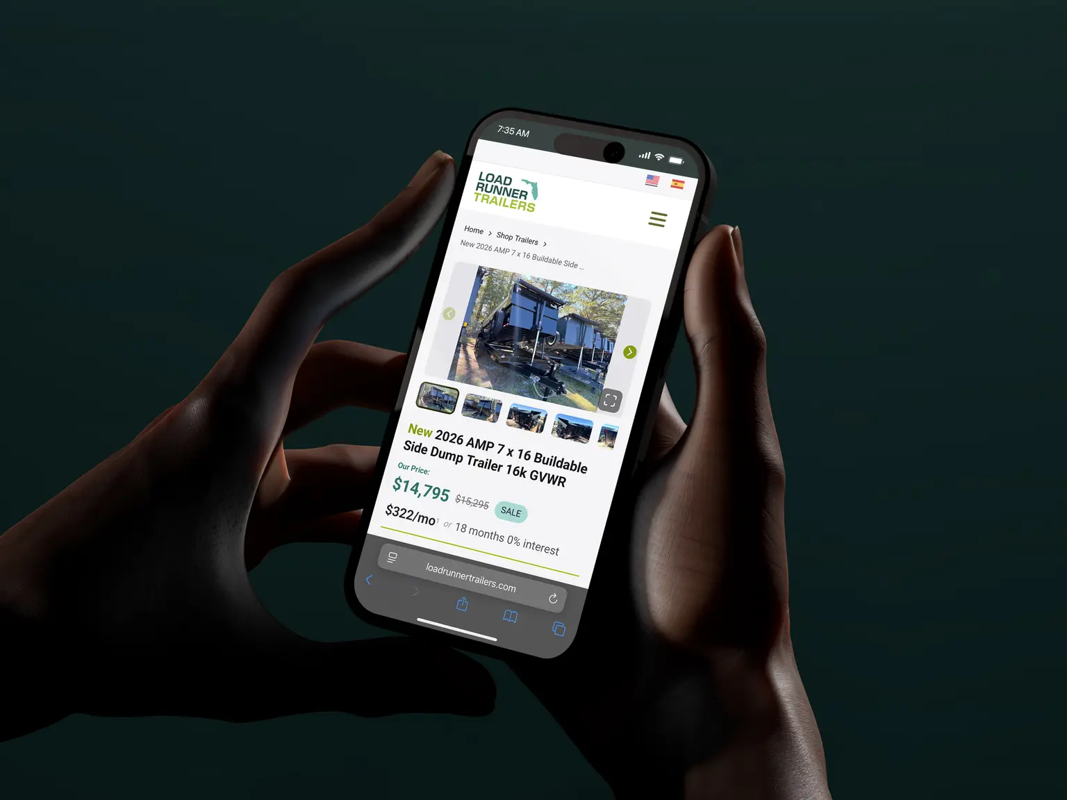 Load Runner Mobile Website Image