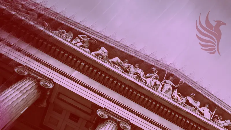 Conceptual Image of a Court House with the PHENIX Investigations Flair