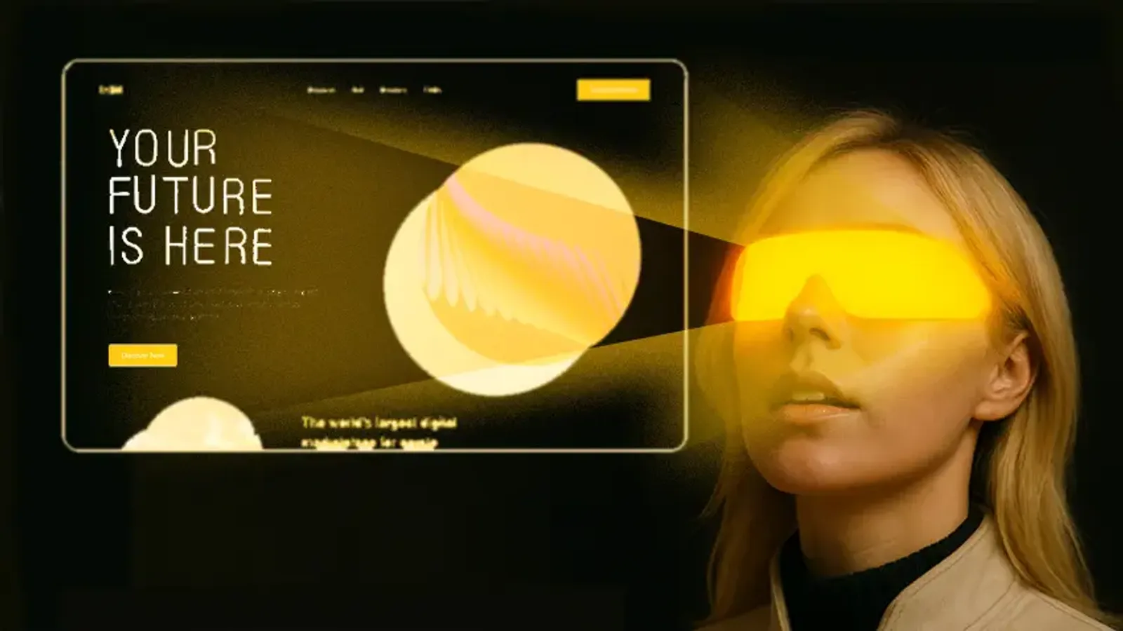 Person from the future staring at a futuristic website