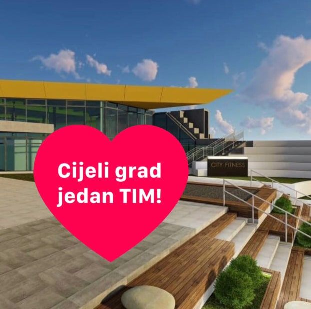 Skica novog City Fitness centra sa porukom: "Cijeli grad jedan tim!"