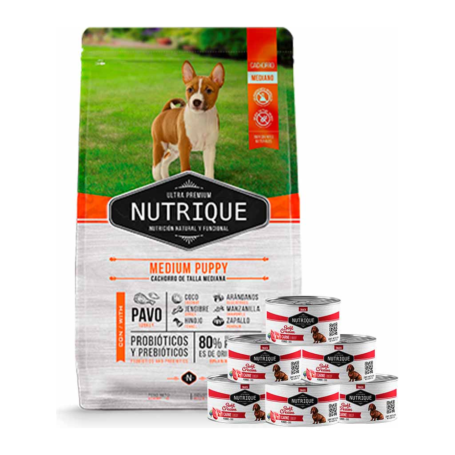 Alimento seco Nutrique - Perros Cachorros - Seco - Razas Medianas - Medium Puppy para perros