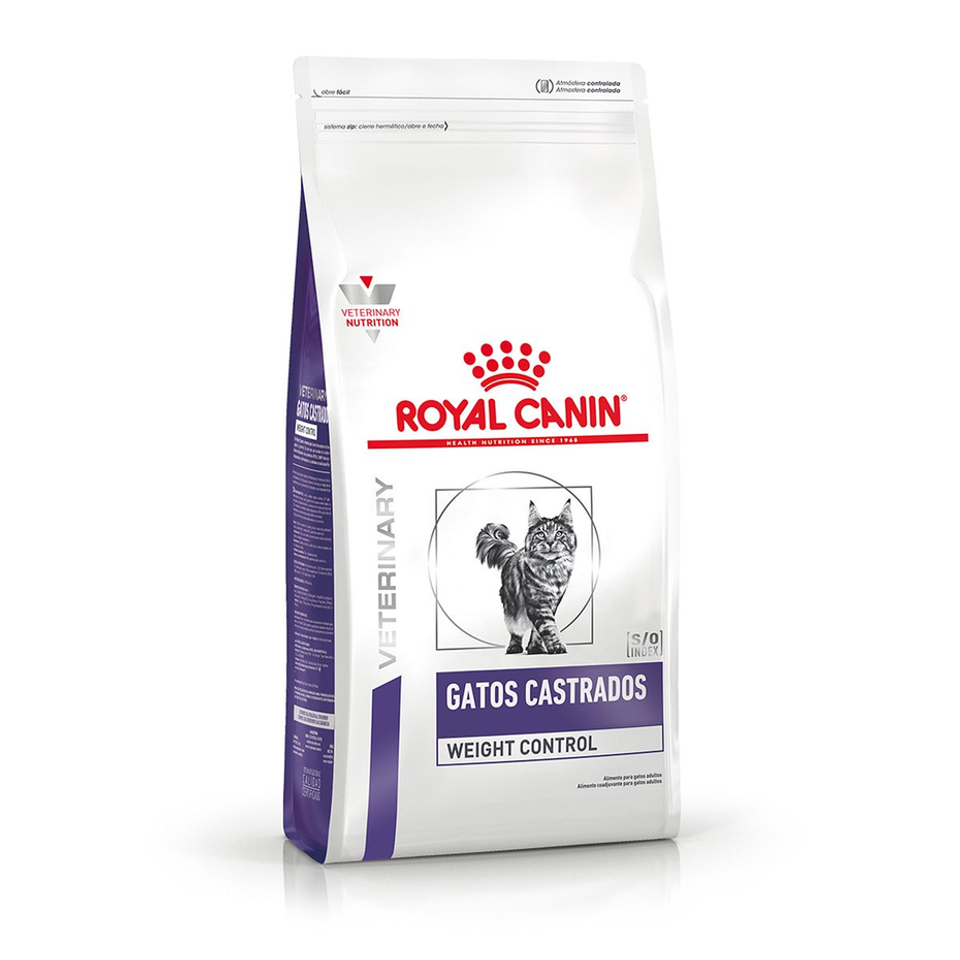 Envase de alimento Royal Canin Gatos Castrados Weight Control para gatos