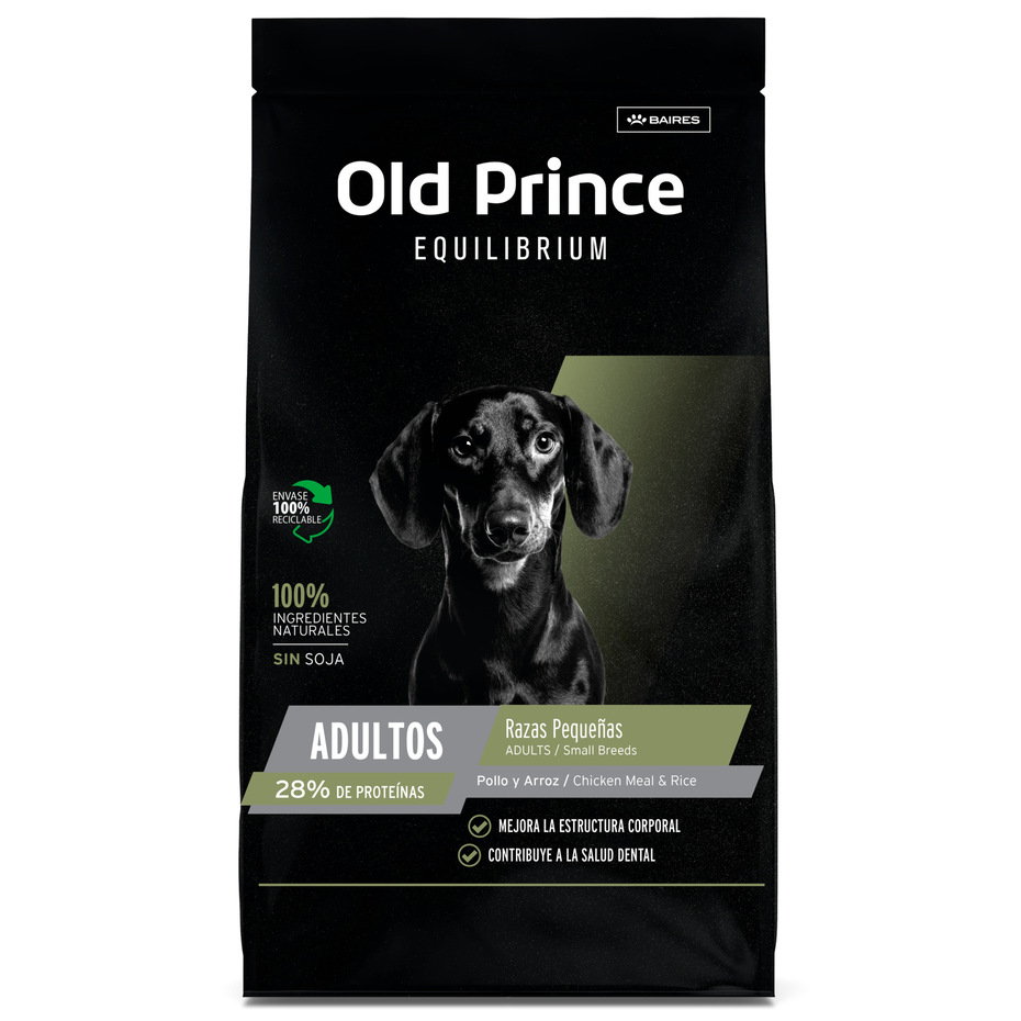 Envase de alimento Old Prince Adultos Razas Pequeñas Pollo y Arroz para perros