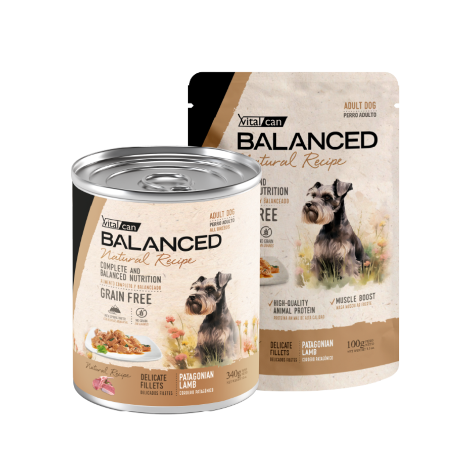 Vital Can Balanced Natural Recipe - Perros Adultos - Húmedo - Delicados Filetes - Cordero