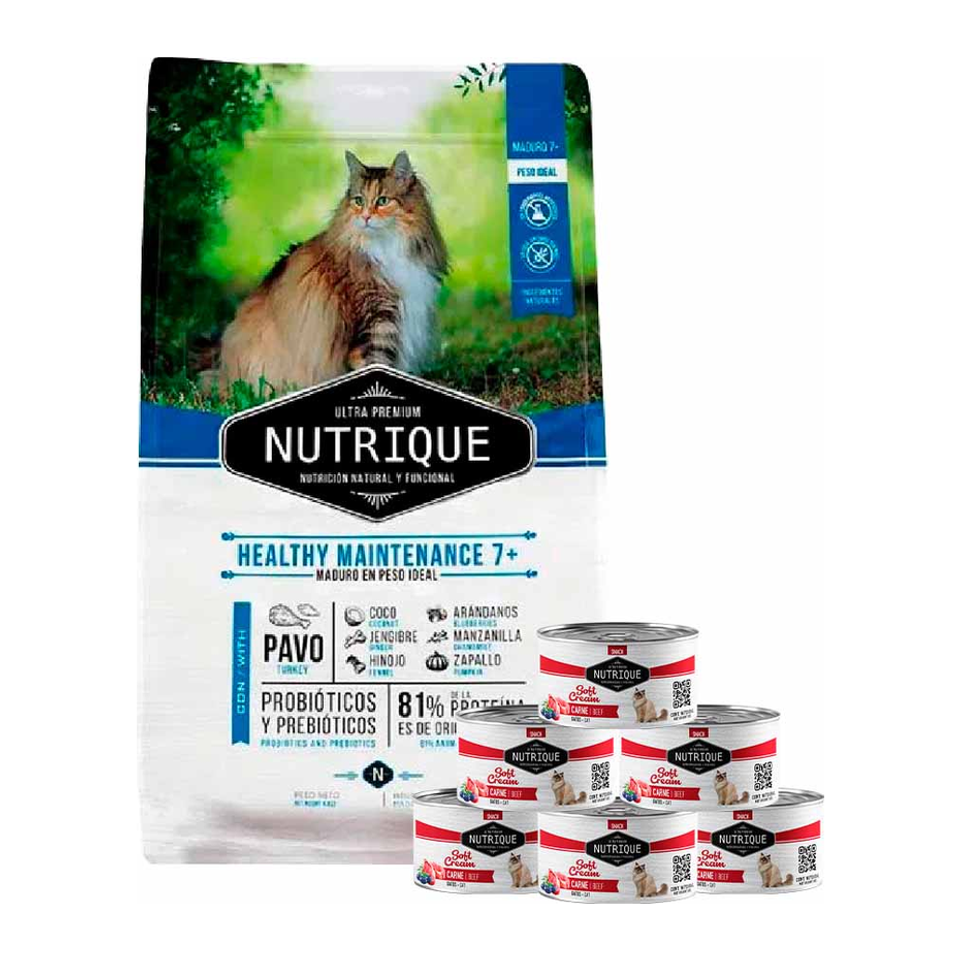 Alimento seco Nutrique - Gatos Senior - Seco - Mantenimiento +7 - Adult 7+ Cat Healthy Maintenance para gatos