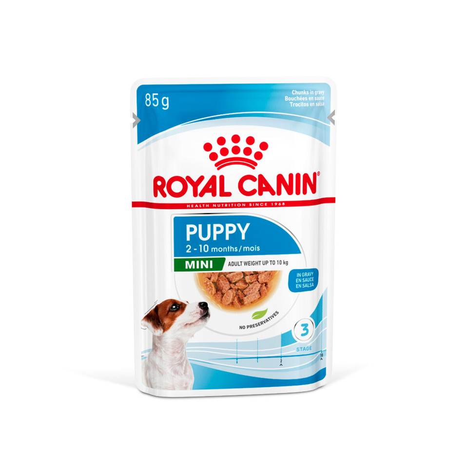 Envase de alimento Royal Canin Mini Puppy para perros