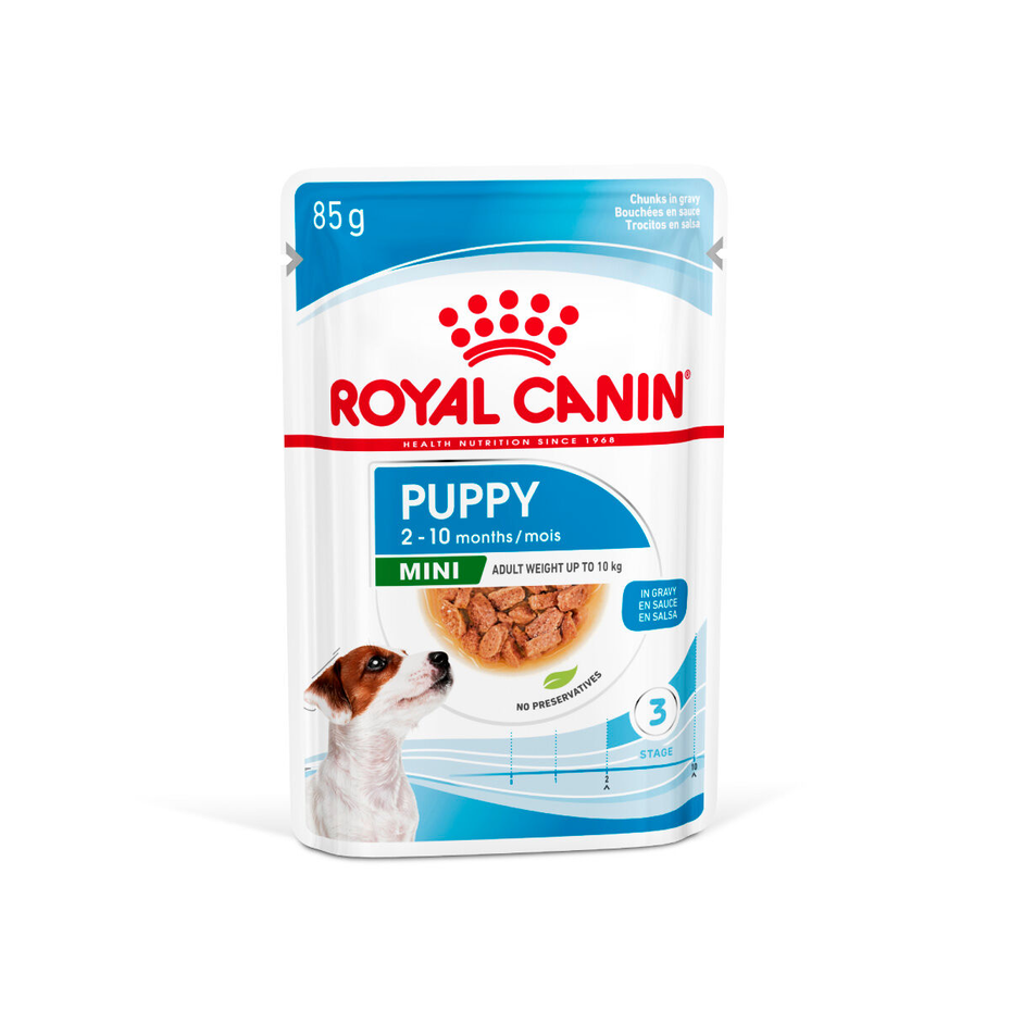 Envase de alimento Royal Canin Mini Puppy para perros