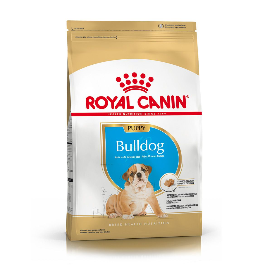 Envase de alimento Royal Canin Bulldog Puppy para perros