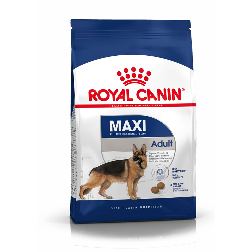 Envase de alimento Royal Canin Maxi Adult para perros