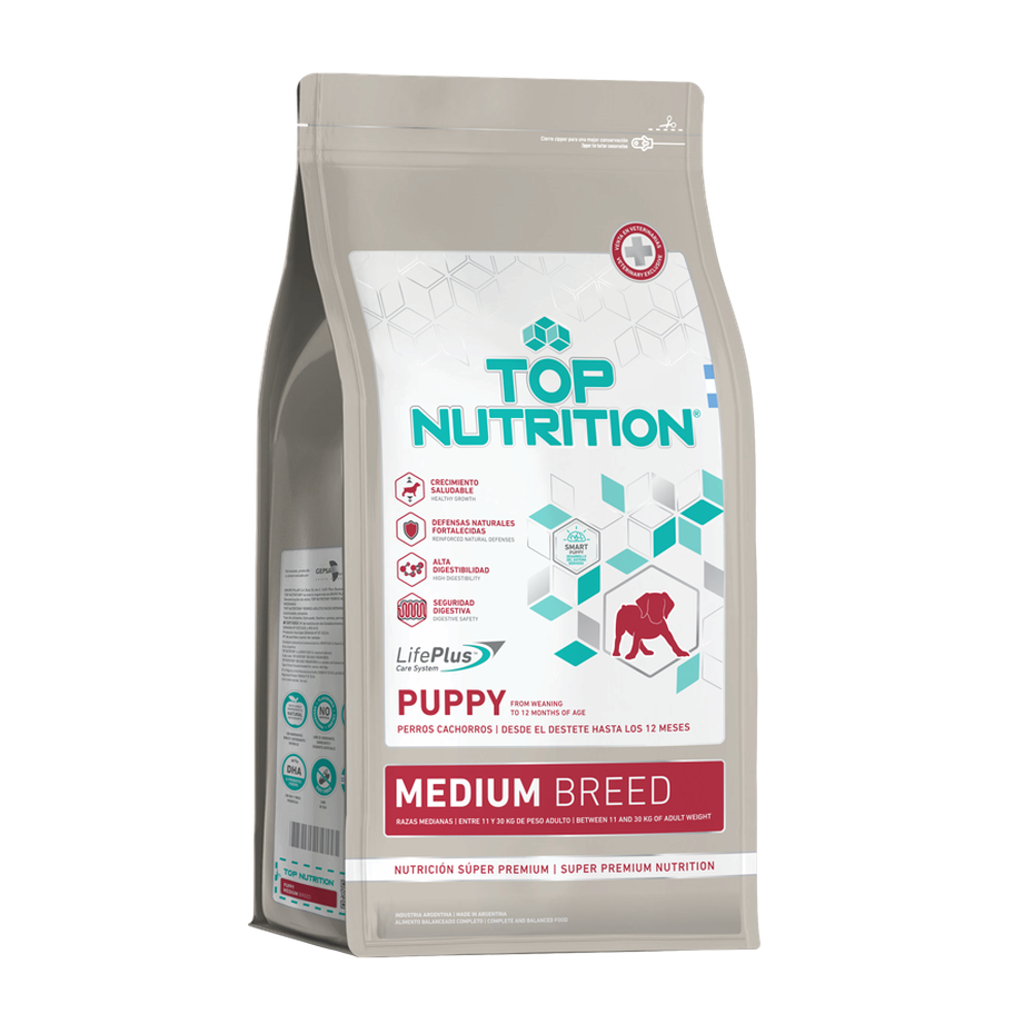 Envase Top Nutrition - Perros - Cachorros Razas Medianas - Seco