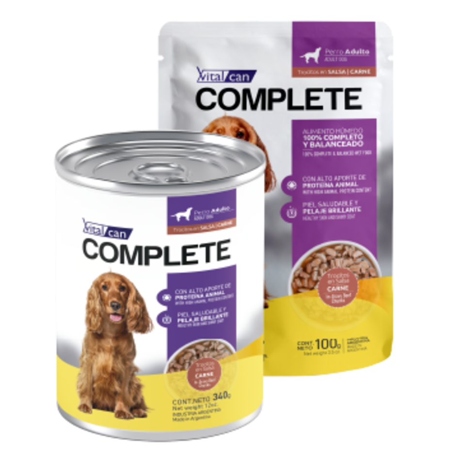 Vital Can Complete - Perros Adultos - Húmedo - Trocitos en Salsa - Carne
