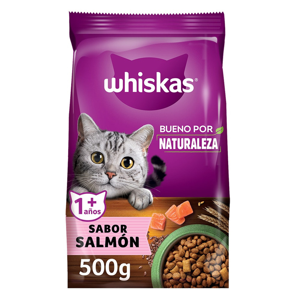 Envase de alimento Whiskas Bueno por Naturaleza Adulto Salmón para gatos
