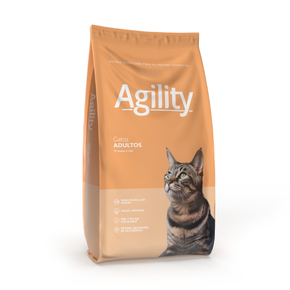 Bolsa de alimento seco Agility para gatos adultos de 12 meses o más